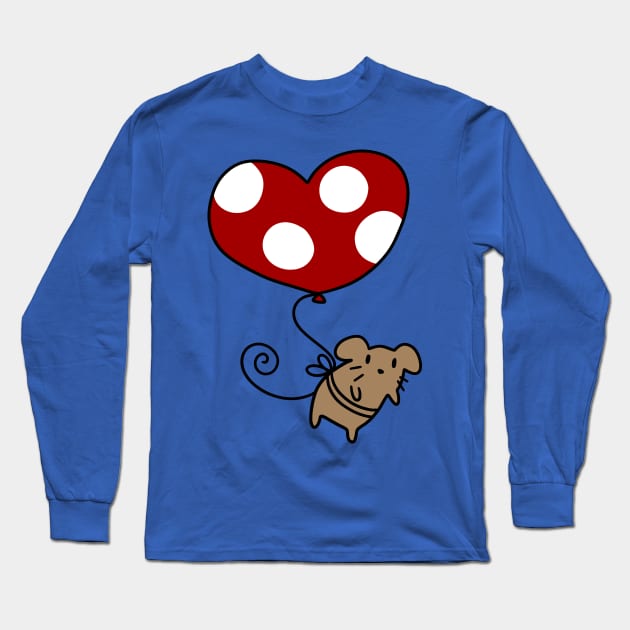 Heart Balloon Mouse Long Sleeve T-Shirt by saradaboru